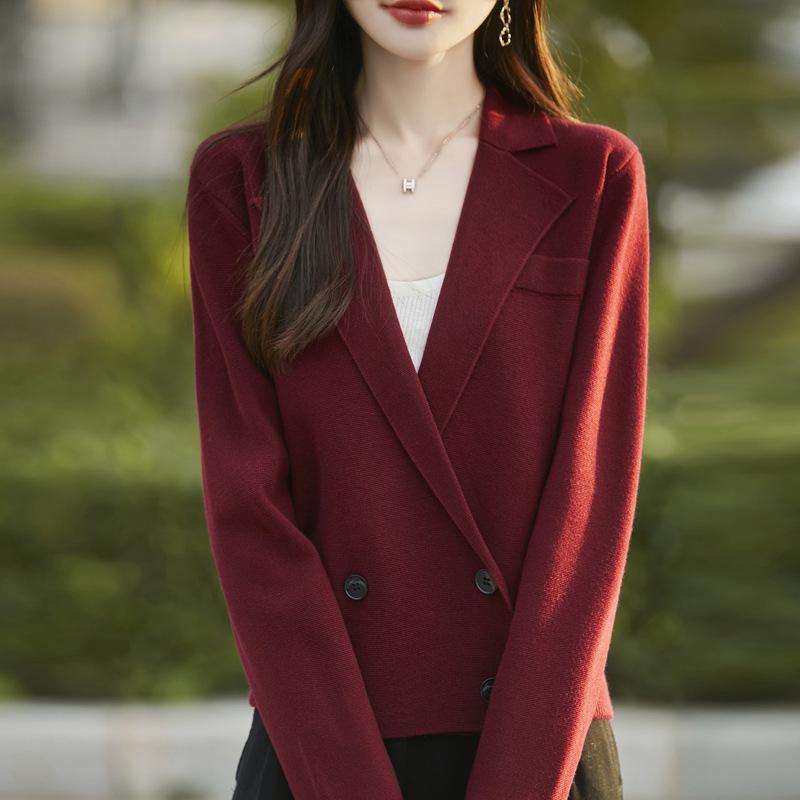 

Women s Fine Merino Wool Cardigan – Autumn/Winter Cashmere Knitwear M 90-110 kg червоний/Вишня