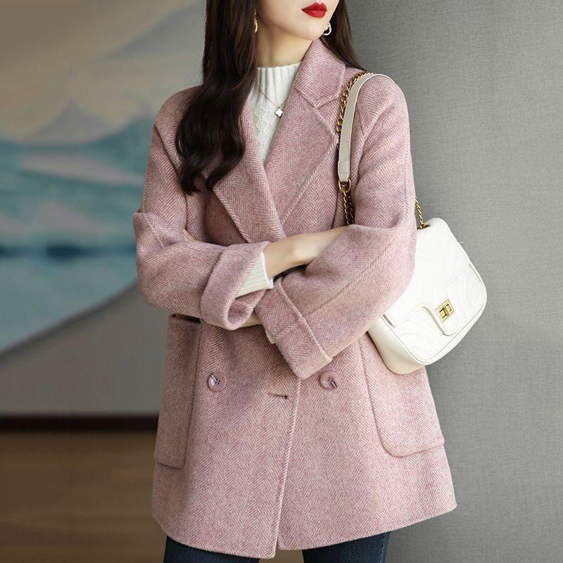 2025 Spring/Autumn Korean Style Loose Slimming Casual Women's Woolen Coat