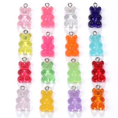 Candy Color Resin Bear Charms for DIY Jewelry, Bracelet & Keychain Making