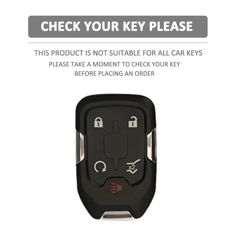 5 Buttons Silicone Car Key Case Skin Protector Cover for Chevrolet Tahoe Silverado Suburban GMC Terrain Acadia YUKON XL Sierra