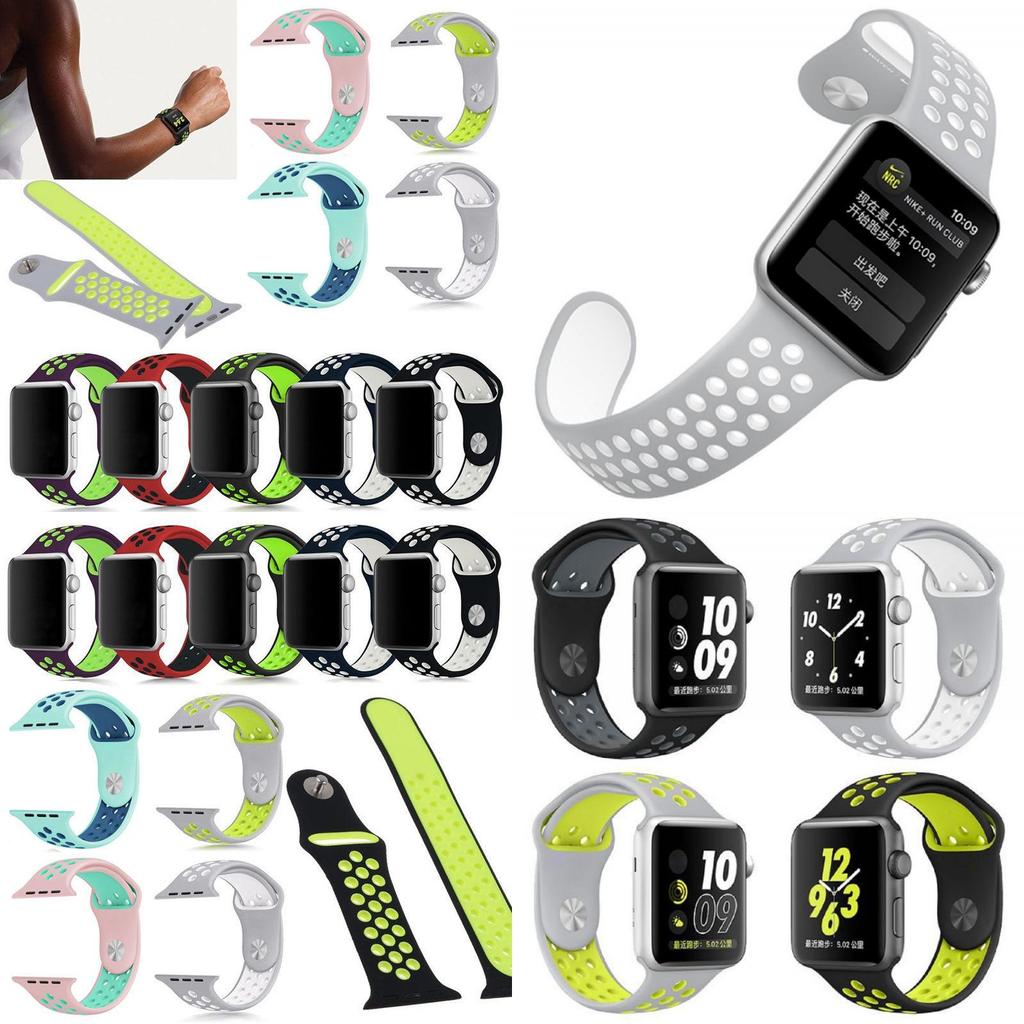 Stylish Two-tone Silicone Apple Watch Strap Flexible And Durable For Iwatch