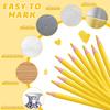 24 Pcs Yellow Grease Pencil Marking Pencil Bulk Wax Pencil Wooden Crayon Pencils for Bowling Marking Coloring on the Ball Surface Art Drawing