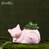 Ceramic Cartoon Cat Flower Pots Mini Succulent Plant Home Tabletop Decor Cute Flowerpots
