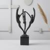 Abstract Human Figure Sculpture Textured Finish Cast Iron Sculpture Display Statue Minimalist Figurine Decorative