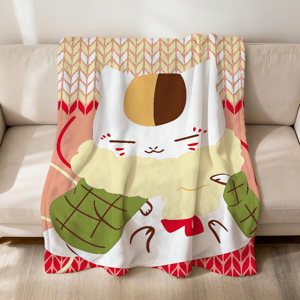 

Anime Cute Cat N-Nyanko Sensei M-Madara Flannel Soft Warm Plush Blanket Sofa Living Room Hogar Bedroom Gift Home Car Portable 75x90cm