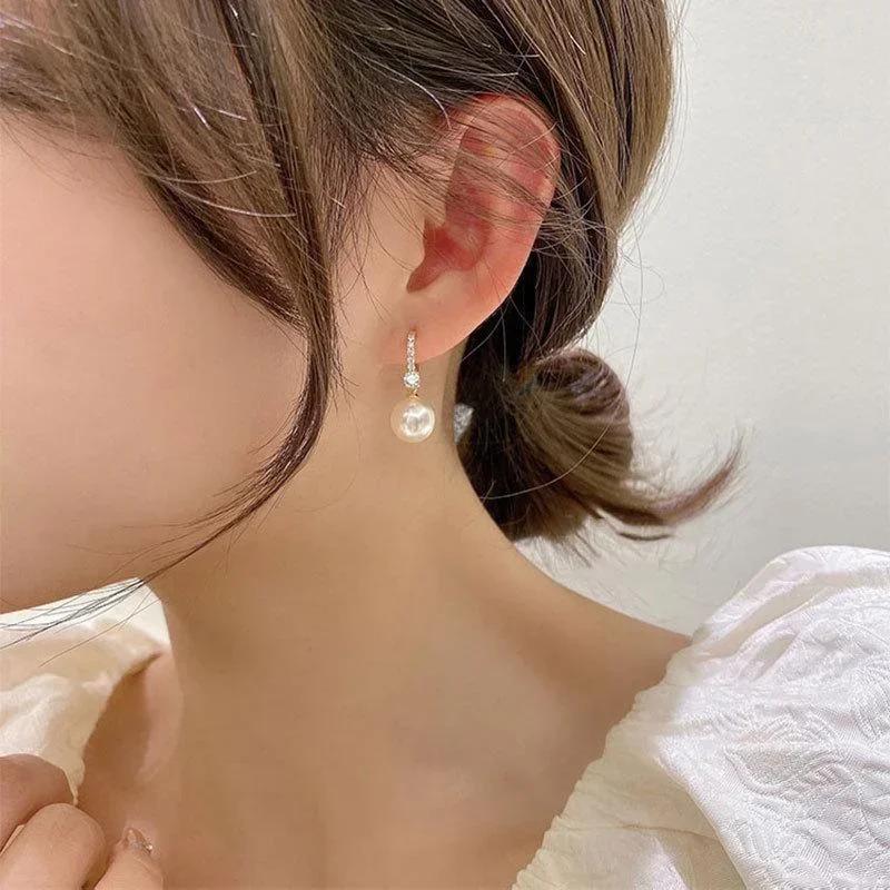 Fashion Elegant Pearl Pendant Women Earrings Jewelry Party Girl's Simple Accessories Sweet Earrings Creative Anniversary Gifts