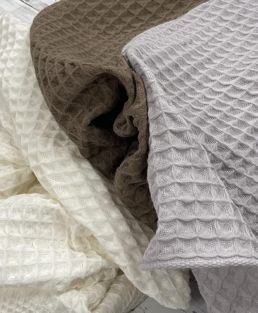 Imabari Towel Bath Waffle Towel Made In Japan Towels, 3-Piece Set, 60x125cm, 100% Cotton, Absorbent, Quick-Drying, (Light Gray)