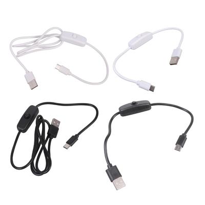 USB To Type C Charging Cable with Switches Long Plastic Texture Suitable for Powering Smartphones Tablets LED Lights Fan