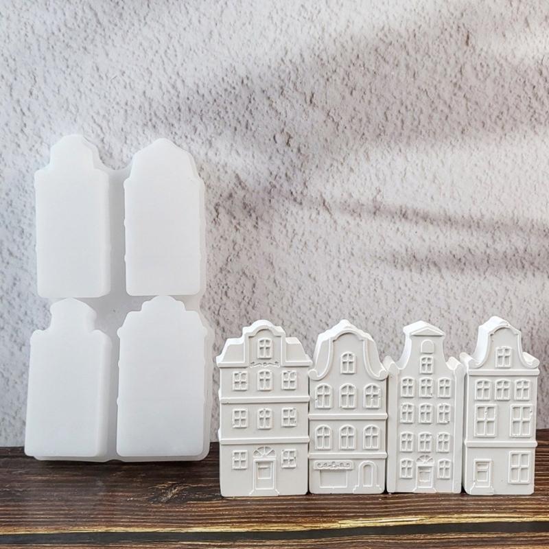 Food Safe Silicone House Molds for Home Decors Party Crafts Candle Soap Making Reusable Family Friendly Activity Set