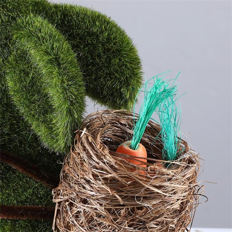 Easters Bunnies Rabbit Decorations Bunnies Eggs Flocking Table Decorations Decorative Statue Outdoor Artificial Figurines