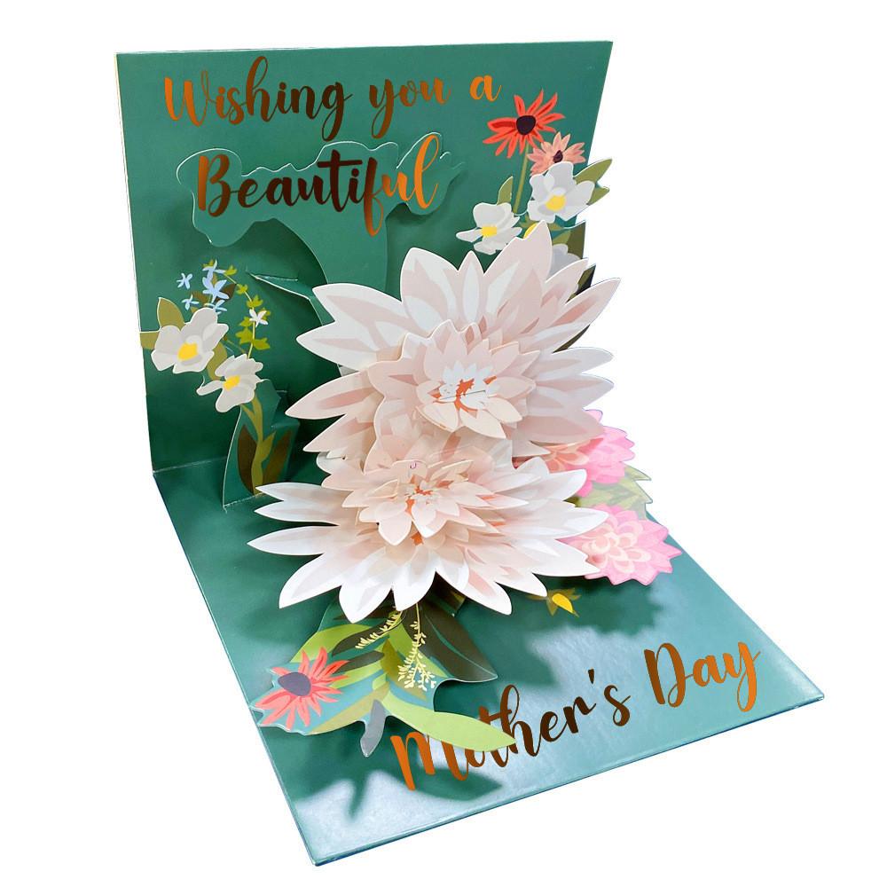 Valentines Day 3d Paper Flower Card With Gold Foil For Romantic Celebration And Gift Giving
