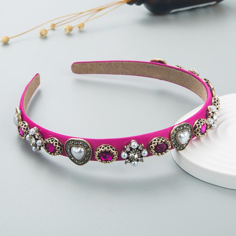 Women's Hairband Crystal Pearl Alloy Accessories Hair Band Grottoes Fine Edge Face Wash Hair Accessories