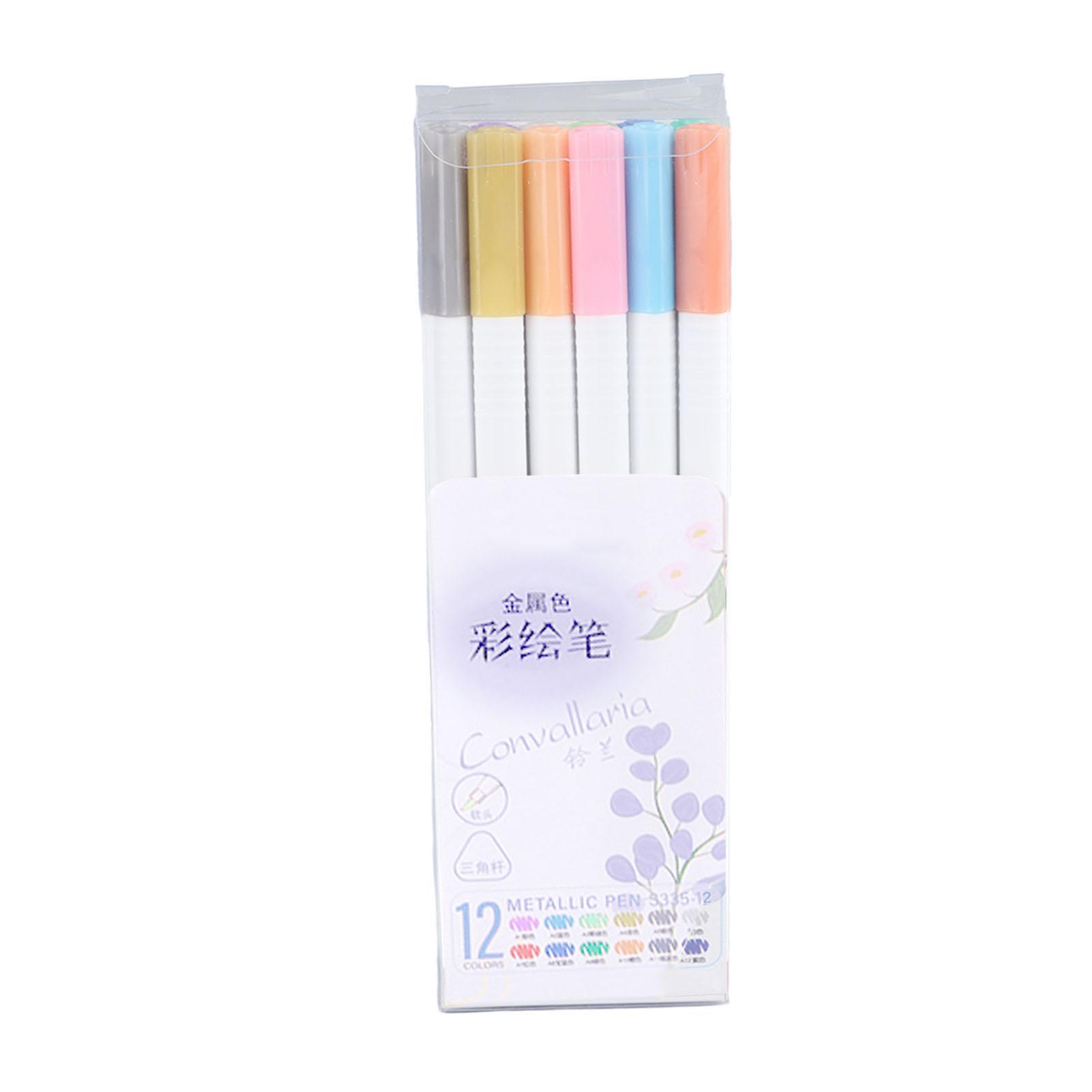 

Металлические ручки-краски 12 цветов Мягкий наконечник Многоцелевые маркеры для студентов для заметок