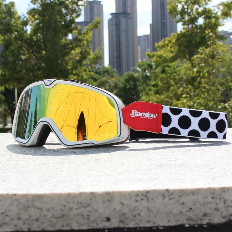 Harley-Stil Motorradbrille Halb-/Vollhelm-Nutzung - Wechselobjektiv Winddichtes Reitbrillen für Herren Damen