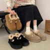 35-43 Wide Feet Large Size Women's Shoes Platform Birkenstocks Women's Winter Piled Thickened Snow Boots Fluffy Warm Cotton Shoes