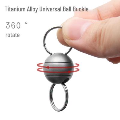 360° Rotating Titanium Alloy Keychain with Swivel Ring & Universal Buckle