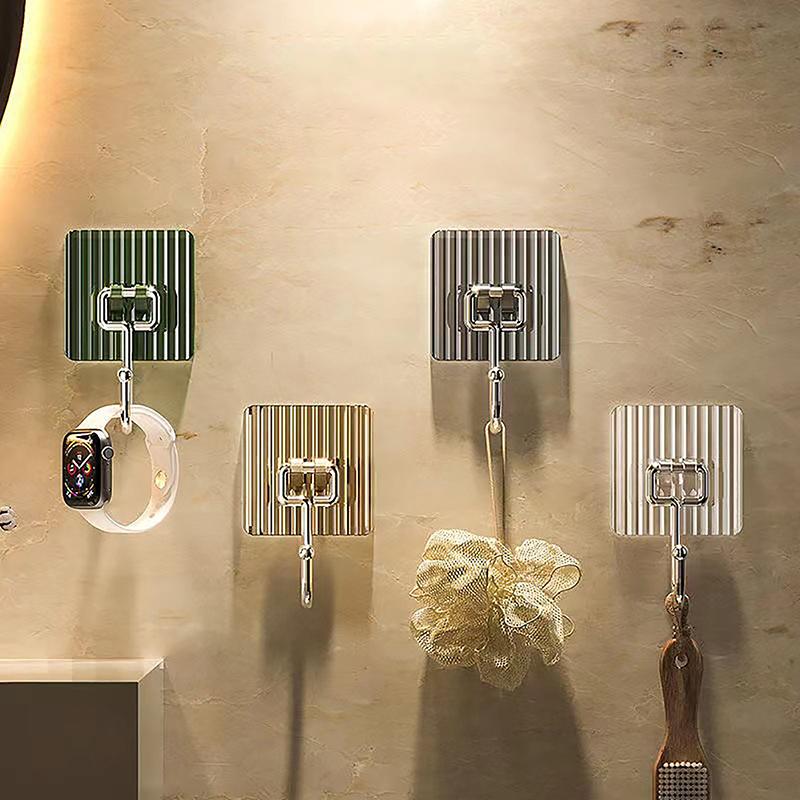 Luxury Hook Stainless Steel Kitchen Bathroom Hook Non-Perforated Metal Hook Strong Traceless Door Self-Adhesive Hanging Hook