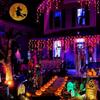 3.5M 105LED IJspegel String Feestverlichting Buiten Oranje+Paars Guirlande Voor Halloween Nieuwjaarsfeest Bruiloft Tuin Terras Decoratie