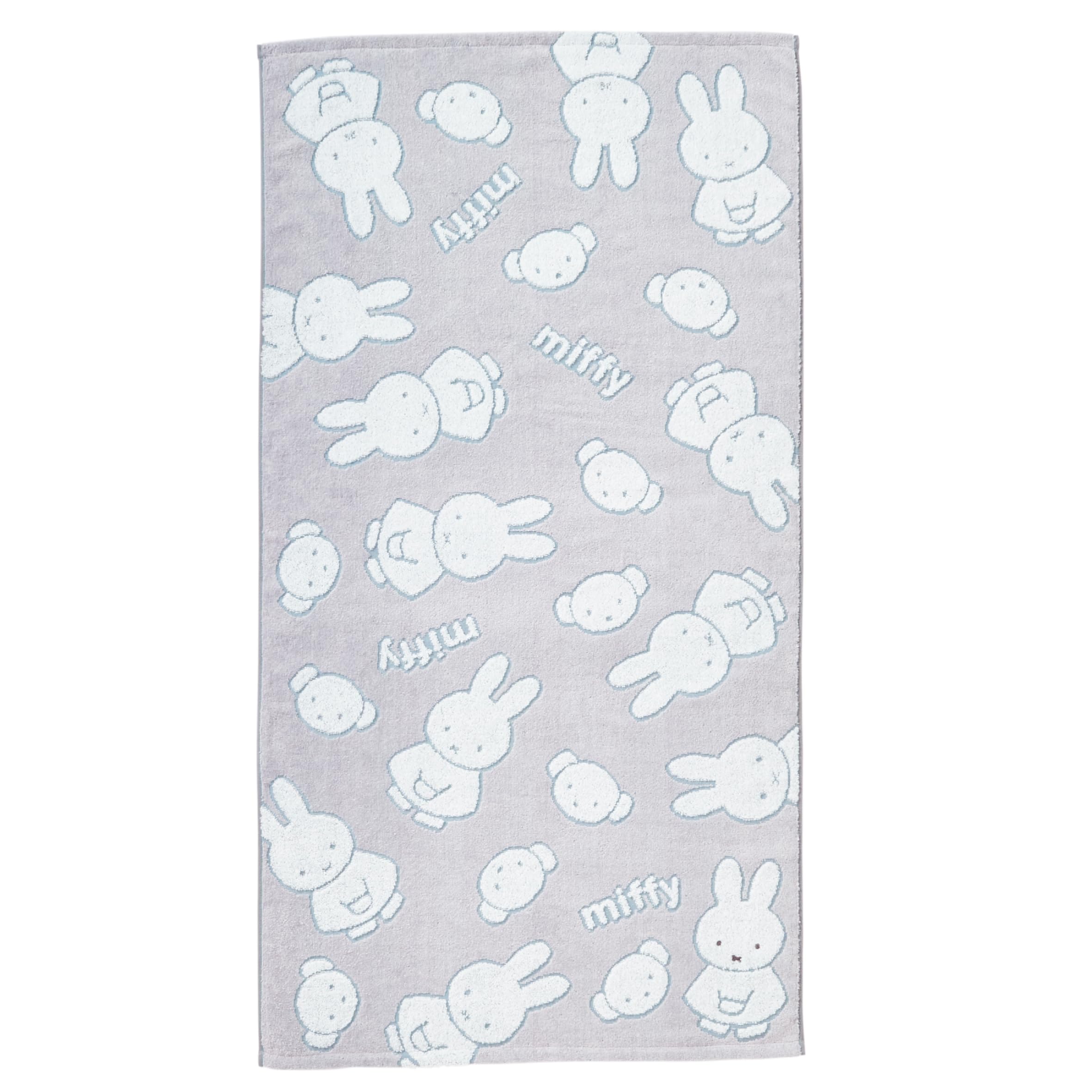 

nishikawa Miffy Bath Towel 60X120cm Washable Cotton Jacquard Weave Soft to the Touch Made in Japan Gray XT14308631 [Nishikawa] 100%