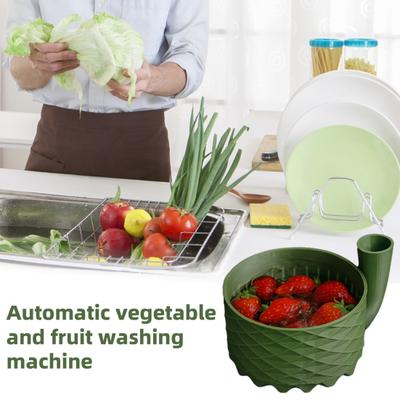 Yousheng Automatic Fruit Washer 4-in-1 Vegetable Washing And Draining Basket Automatic Fruit Washing Basket Drain Strainer for Kitchen Picnic