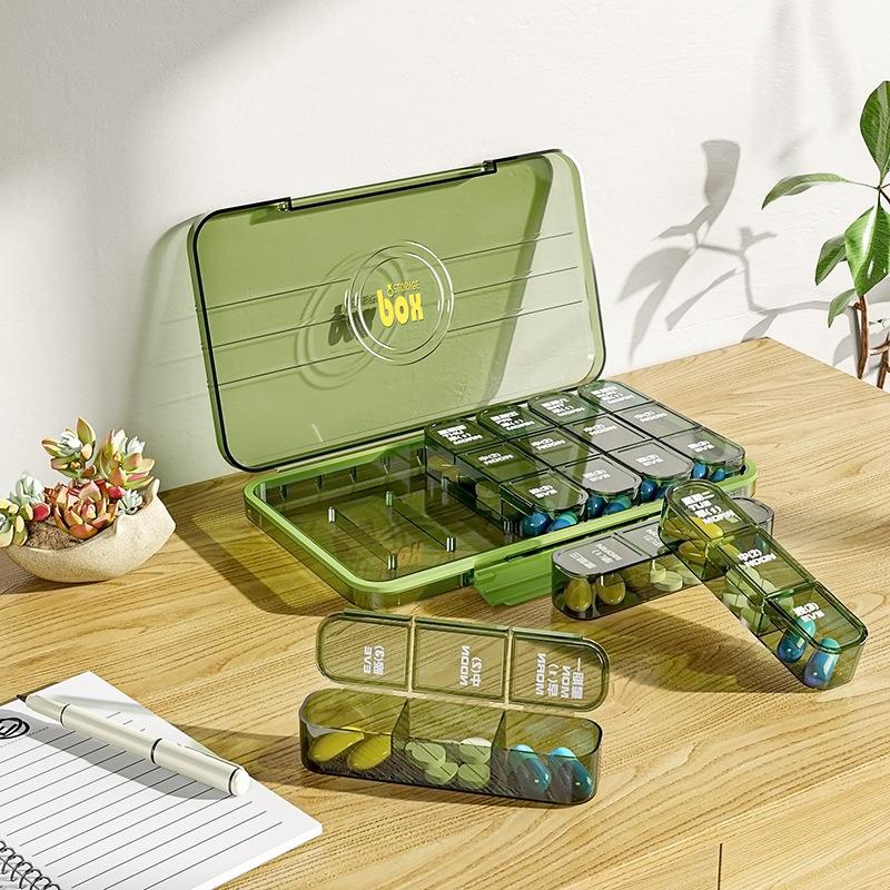 

Three-Layer Large Capacity 21-Compartment Weekly Pill Organizer Box