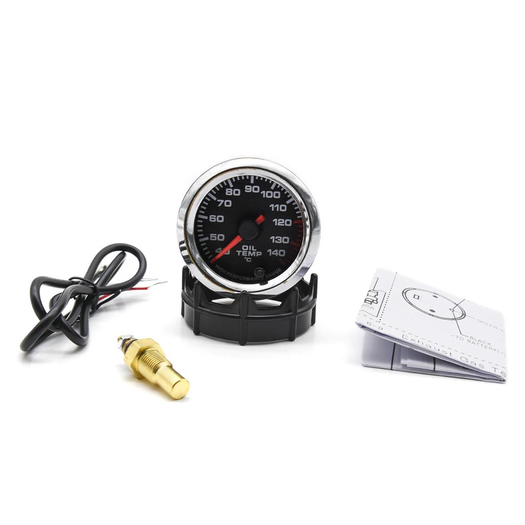 52mm Car Oil Press Meter RPM Boost Water Temp Oil Temp Air Fuel Ratio Voltage EXT Temp Meter 7 Color Backlight Gauge For 12V Car