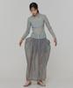 Amomento Layered Shirring Skirt_Grey