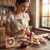 Easy Clean Dough Decorating Tools Wood Cookie Cutter Mold, Round Gingerbread Biscuit Stamp for Professional Pastry Shaping DIY Baking, Cake
