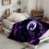 Dragon and Purple Rose Art Pattern Decorative Throw Blanket for Sofa, Bed, Living Room, and Home Decor Styling