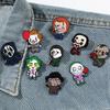 Creative Cartoon Halloween Series Brooch Scary Dark Metal Badge With Screaming Chainsaw Clown