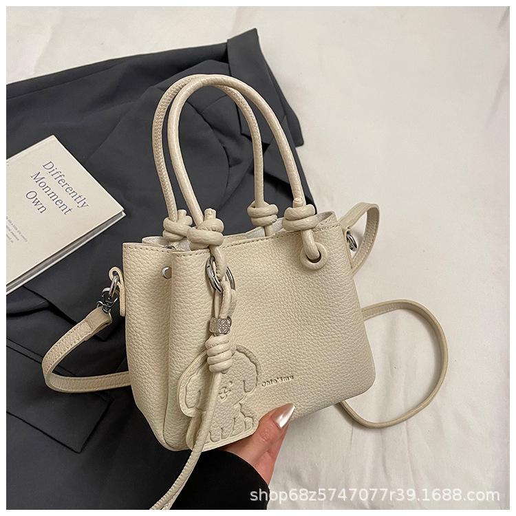 

Lychee pattern portable commuter bag women s 2025 new trendy spring fashion bucket bag versatile messenger bag