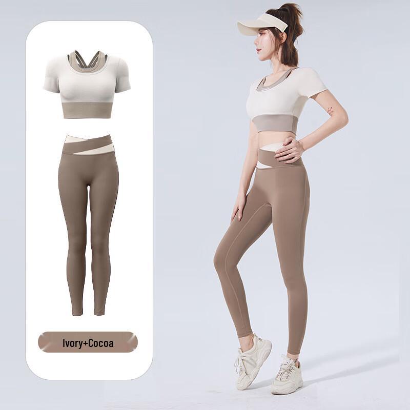 Women's Bare-Feel Yoga Crop Top & Pants Set