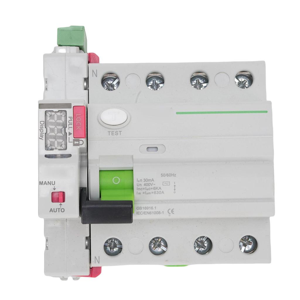 4P A Type Self Reclosing Circuit Breaker Digital Display Auto Reset RCD RCCB Circuit Breaker Circuit Breaker 4P Circuit Breaker