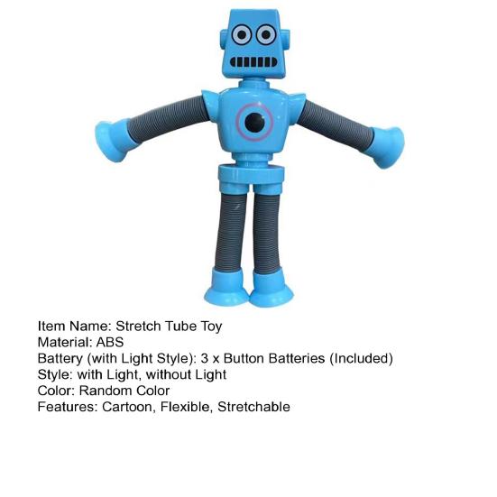 Stretch Tube Toy with Suction Cups Flexible Colorful Robot Pipe Creative Stress Relief Fidget Telescopic Fidget Pipe Stimulating Sensory