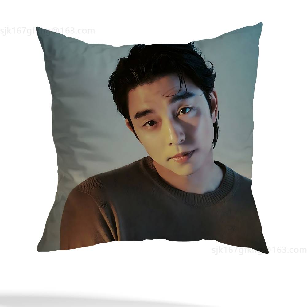 Customize G-Gong Yoo Pillow Case Anti-dustmite Pillowcase Invisible zipper silky short plush Sofa cushion cover