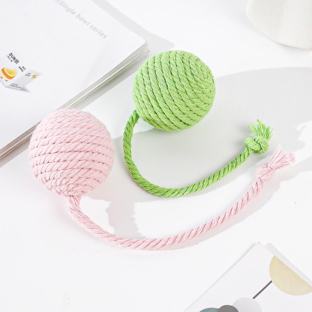 Pet bavlněné lano hračka Caron bavlněné lano ocas míč smíšená barva hračka pro kočky, hračka na obrušování zubů pro kočky