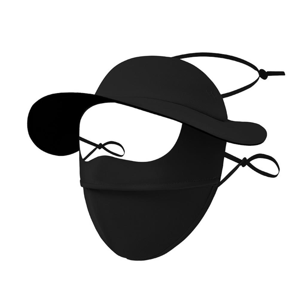 Ear Loop Sunscreen Mask with Hat-Brim Women's Protective Face Towel Fashion Face Cover  Summer