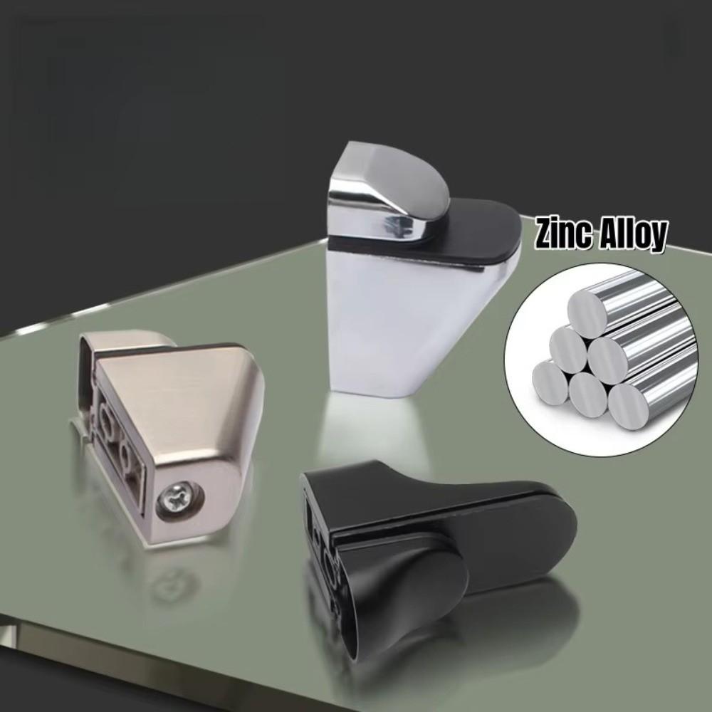 Zinc Alloy Metal Glass Clamps Adjustable 1-22mm Thickness Partition Board Holder Anti-Slip Glass Shelf Brackets DIY Installation