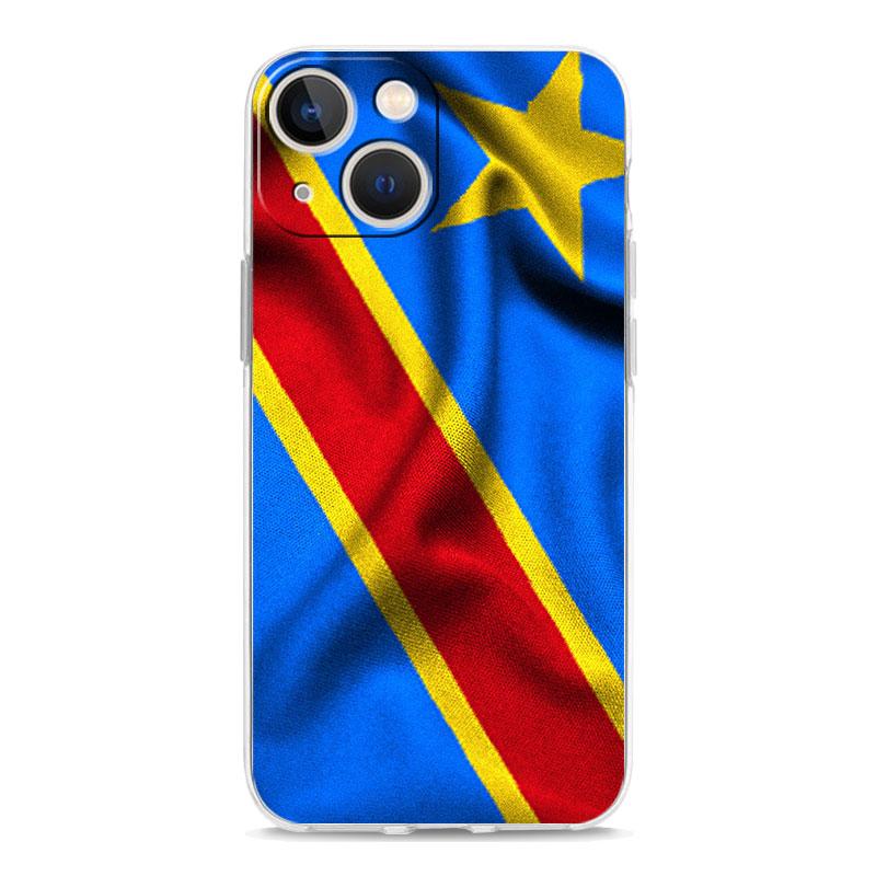 Congo Flag Luxury Transparent Phone Case For iPhone 15 14 13 12 Mini 11 Pro Max XS X XR SE 7 8 Plus Silicone Clear Cover