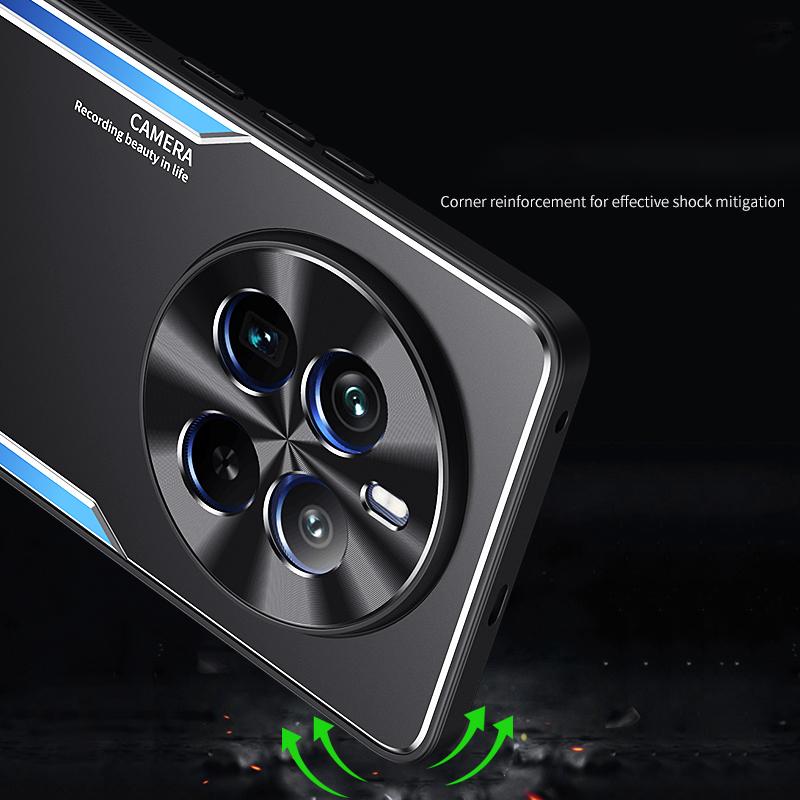 För Realme 12 Pro 5G/12 Pro+ 5G Skal Aluminiumlegering+TPU Ultratunn Stöttålig Telefonskydd