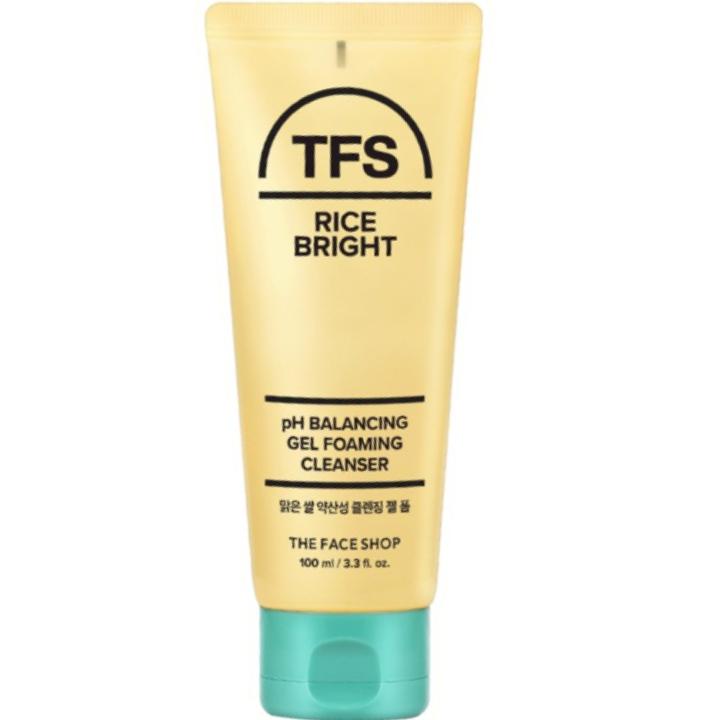 The Face Shop Rice Bright pH Balancing Gel Foaming Cleanser 100ml/ Moisturizing, Korean Cosmetics, Kbeauty