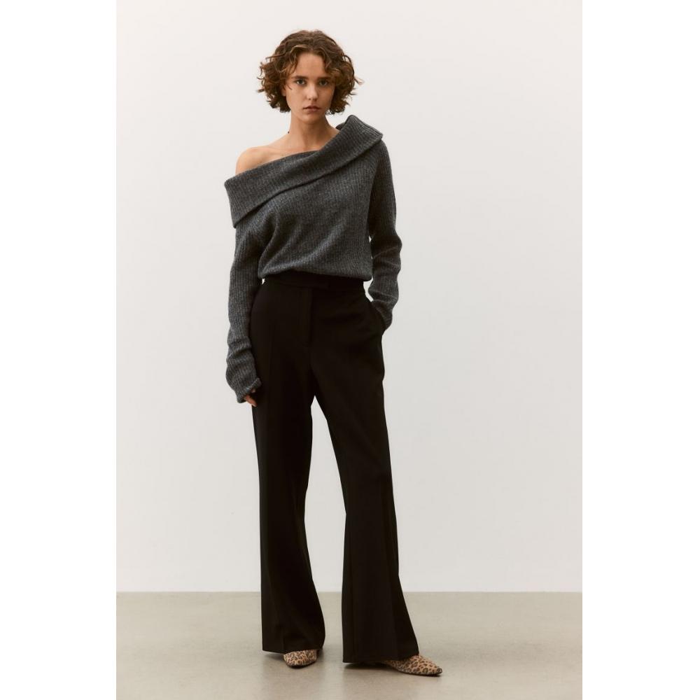 

Брюки-клеш из джерси HM, черные