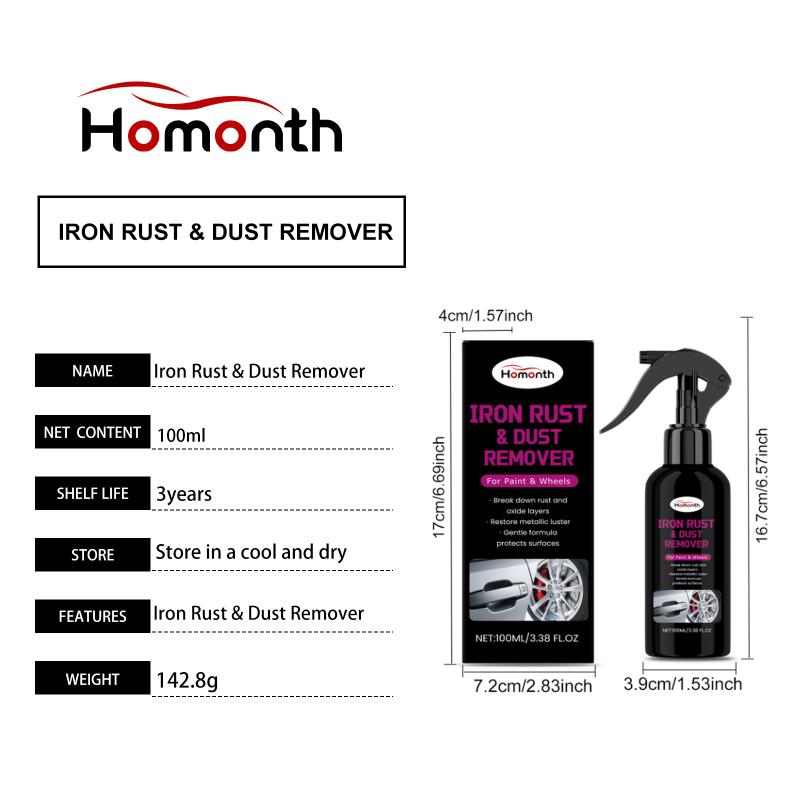 Car Wheel Rim Cleaner Spray Powerful Rust Remover For Alloy Rims Hubcaps Brake Dust Dissolver Anti-Corrosion Shine Protection