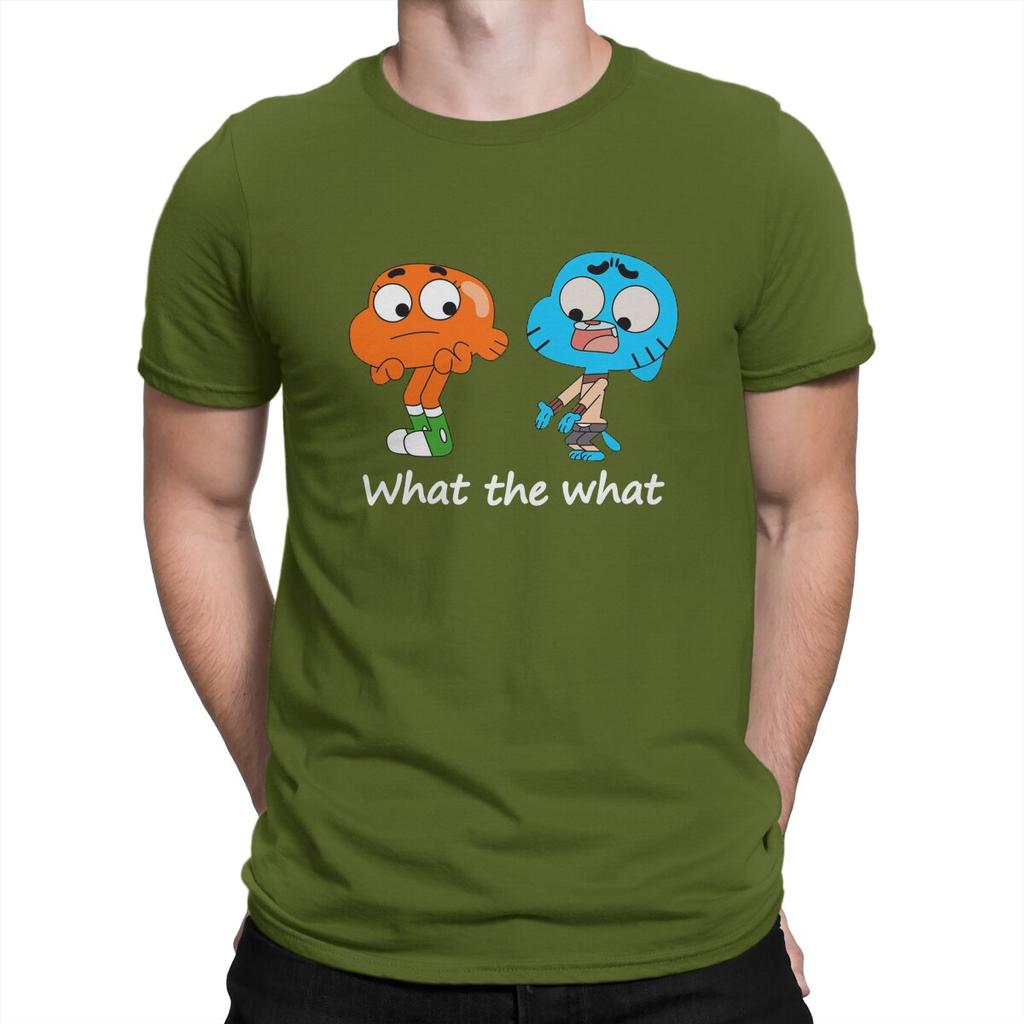 T-shirt Cool What per Unisex Girocollo 100% Cotone T-shirt Il Fantastico Mondo di Gumball Manica Corta Top Estivi