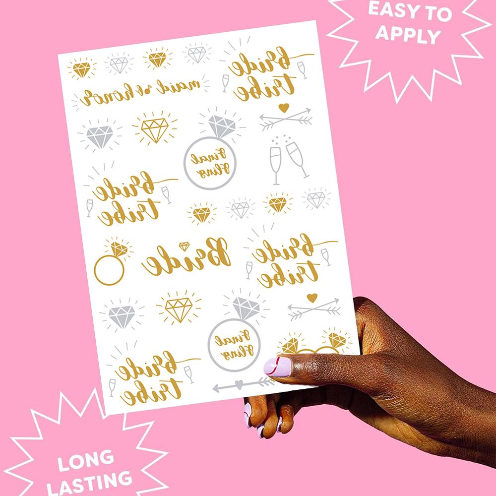 Bachelorette Party Temporary Tattoos Team Bride To Be Rose Gold Tattoo Stickers Bridesmaid Bridal Shower Hen Night Wedding Favor