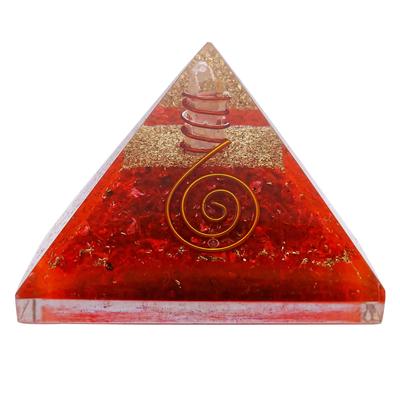 Healing Crystal Amethyst Orgone Pyramid With Copper Chakra Symbol EMF Protection Meditaton Yoga Energy Generator Gifts For
