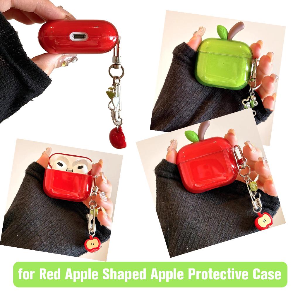 Niedliche grüne Fruchthülle für Apple Airpods Pro 2/4 Hülle Silikon Kopfhörer Ladeetuis für Baumast Frucht Kopfhörer
