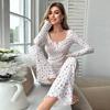 European & American Style Autumn/Winter Casual Long-Sleeve Two-Piece Pajama Set