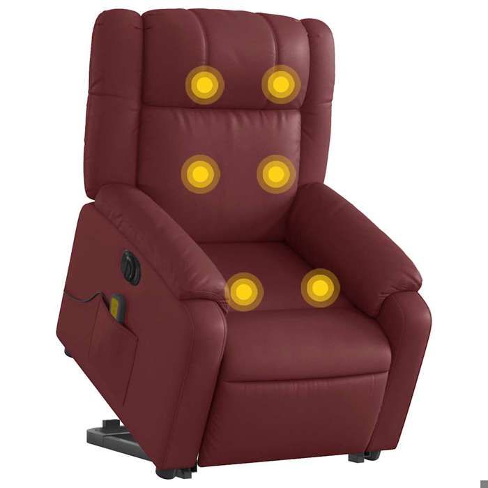 VidaXL Electric Massage Recliner Burgundy Red 3205175