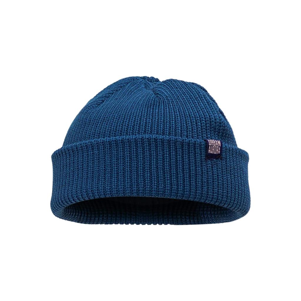 Clape Islamic Beanie Knit Cappuccino Solid Winter Navy Men's Cap, Shallow-Fit, Striped, Short, Lid, Color, Spring, Summer, Autumn, (KH33 - Blue)